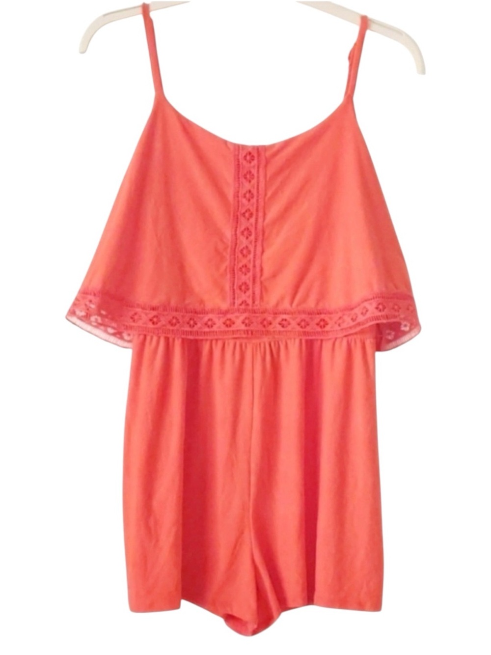 Orange Adjustable Strap Romper